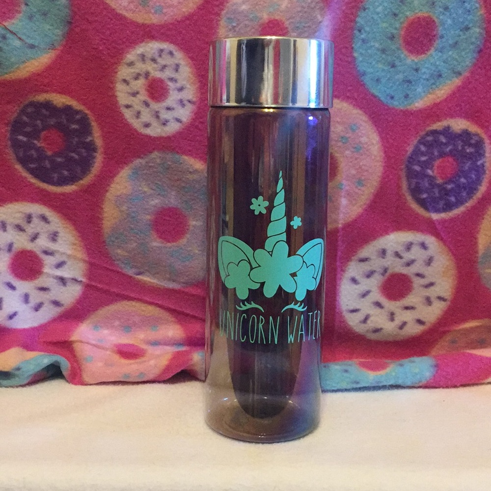 Handmade unicorn plastic water bottle